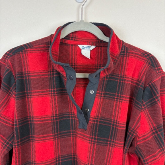 Duluth Doubleback Buffalo Plaid Printed Fleece Pullover - Size Large - Picture 2 of 6